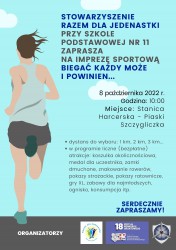 „Biegać każdy może i powinien...” - zaproszenie dla Przedszkolaków na imprezę sportową (8.10.2022 - sobota)