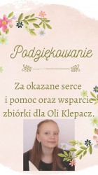 AKCJA CHARYTATYWNA - PODZIĘKOWANIE